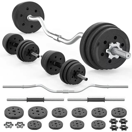 ARVAKOR 66LB 2 in 1 Adjustable Dumbbell Set with Connecting Rod, Lifting Dumbbells Used as Barbell for Whole Body Workouts, Black