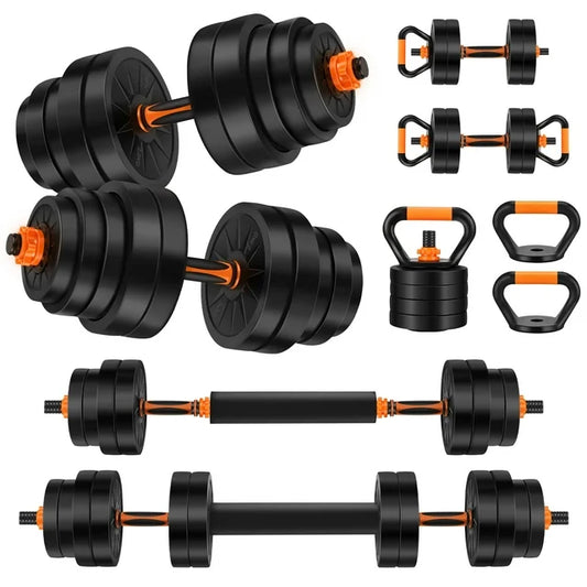 ARVAKOR 66 Lbs Adjustable Dumbbell Set, Free Weight Set with Connector as Barbell, Kettlebells, Push up Stand, Fitness Exercises for Home Gym Suitable Men/Women